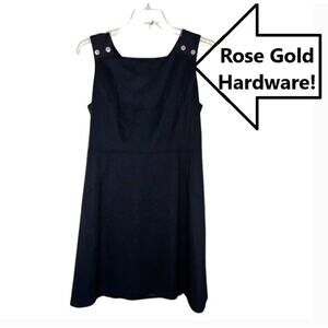 Ivanka Trump Dress Womens X-Large 16 Rose Gold Hardware Square Neck Fit & Flare